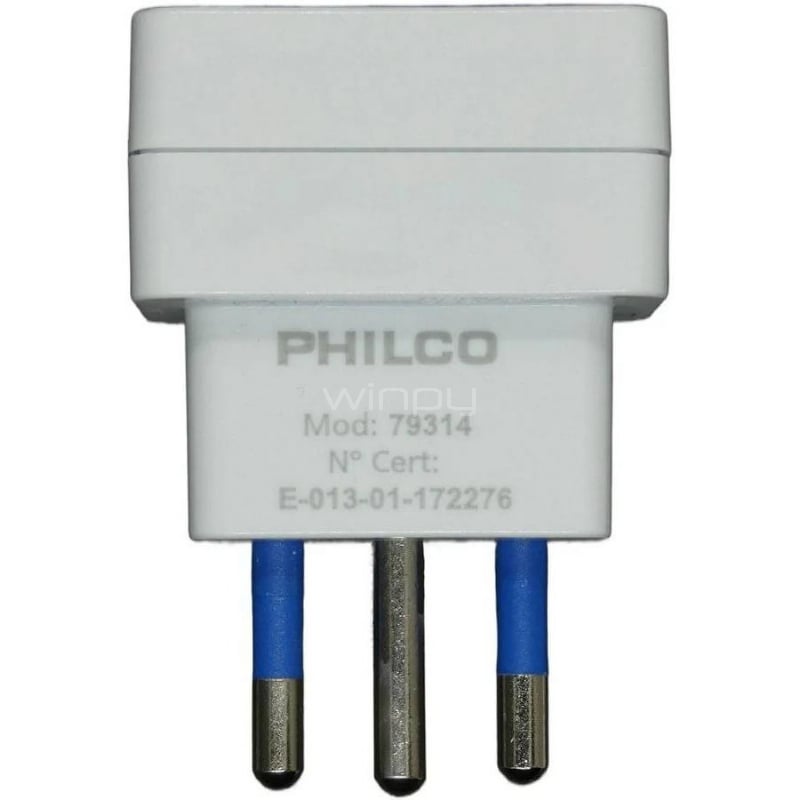 Adaptador de Enchufe Philco 16A a 10A (Certificado SEC, Color Blanco)