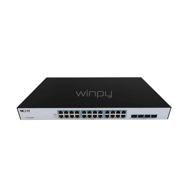 Switch Nexxt Solutions Axis2400R de 28 Puertos (Gigabit, 4 SFP, PoE+ 480W, 56 Gbps)