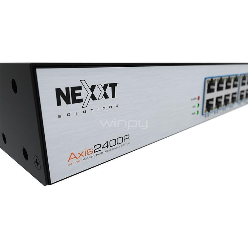 Switch Nexxt Solutions Axis2400R de 28 Puertos (Gigabit, 4 SFP, PoE+ 480W, 56 Gbps)