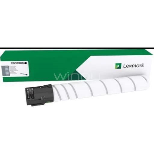 Tóner Lexmark 76C00K0 (18.500 Páginas, Negro)