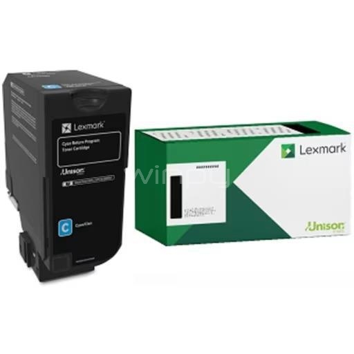 Tóner Lexmark 71C8HC0 Cian (10.500 Páginas, Cian)