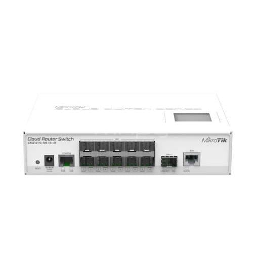 Switch Mikrotik de 12 Puertos (Layer 3 Router L5 1 Giga RJ45 + 10 SFP + 1 SFP+ 10Gbps, LCD)