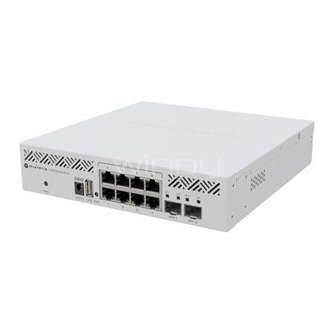 Switch Mikrotik de 10 Puertos (Layer 3 Router L5 8 Puertas 2.5G RJ45 + 2 Puertos SFP+ 10Gbps, v7)