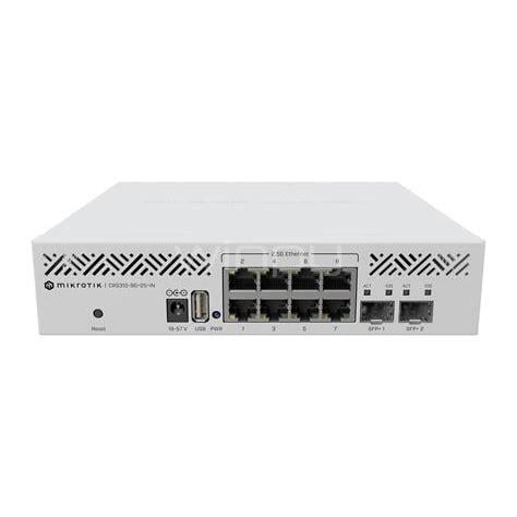 Switch Mikrotik de 10 Puertos (Layer 3 Router L5 8 Puertas 2.5G RJ45 + 2 Puertos SFP+ 10Gbps, v7)