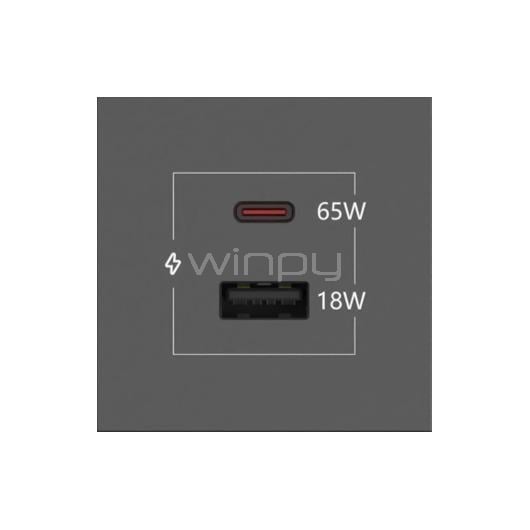 Módulo de Carga Kramer de 2 puertos (USB-C/USB-A, 65W)