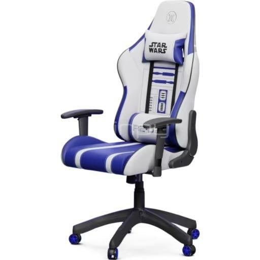 Silla Gamer Primus Thronos 100T R2-D2 Edition (Hasta 140Kg, Cojines Removibles, Blanco/Azul/Plata)