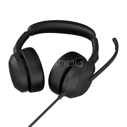 Audífonos Jabra Evolve2 50 MS Stereo (USB-C, Teams/Zoom/Meet, Negro)