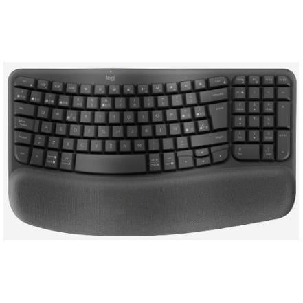 Teclado Logitech Wave Keys for Business (Ergonómico, Dongle USB, Español, Gráfico)