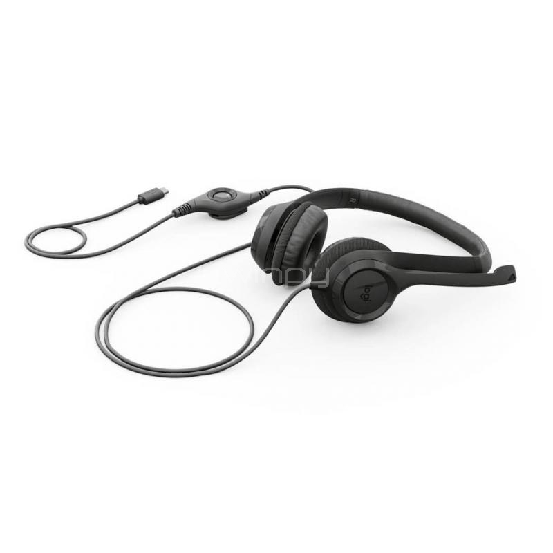 Audífonos Logitech H390 (USB-C, Micrófono, Negro)