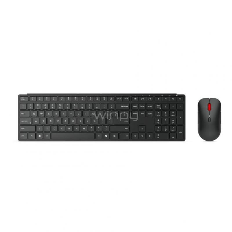 Kit Teclado y Mouse Inalámbrico Lenovo (Dongle USB, 4000dpi, Español, Negro)
