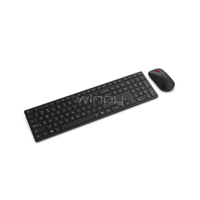 Kit Teclado y Mouse Inalámbrico Lenovo (Dongle USB, 4000dpi, Español, Negro)