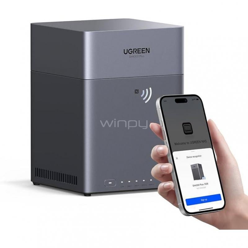 Nas UGREEN DH4300PLUS de 4 bahías (Private Cloud, 120TB, USB-C/HDMI/USB/RJ45)