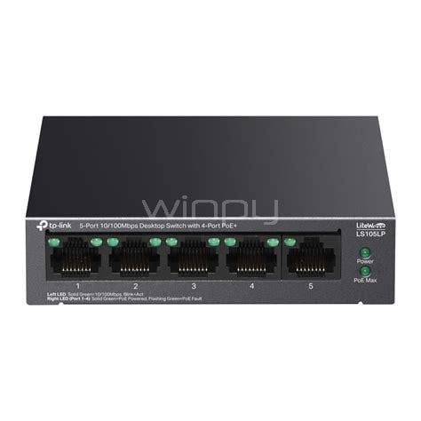 Switch Tenda LS105LP de 5 Puertos (RJ45, 10/00Mbps, Ethernet, Auto MDI/MDIX)
