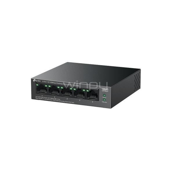 Switch Tenda LS105LP de 5 Puertos (RJ45, 10/00Mbps, Ethernet, Auto MDI/MDIX)