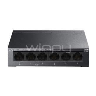 Switch TP-Link LS106P de 6 Puertos (RJ45, 10/100Mbps, Auto MDI/MDIX)