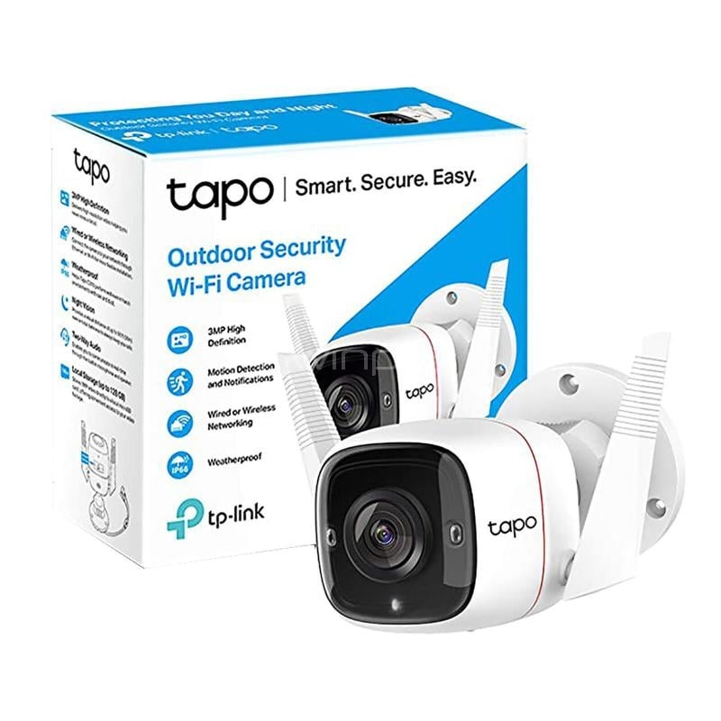 Cámara de Seguridad TP-Link Tapo C310 (3MP, Wi-Fi, Visión Nocturna 30m, hasta 128GB)