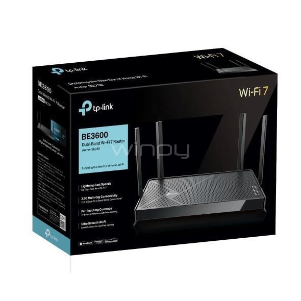 Router TP-Link Archer BE230 BE3600 (5 puertos, Wi-Fi 7, 3.6 Gbps, Doble banda, 2× 2.5G Ports)