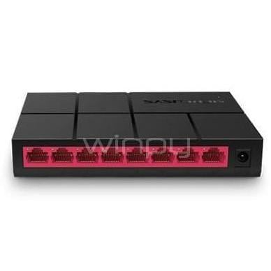 Switch Mercusys MS108G de 8 Puertos (Gigabit, 10/100/1000Mbps, No administrable)