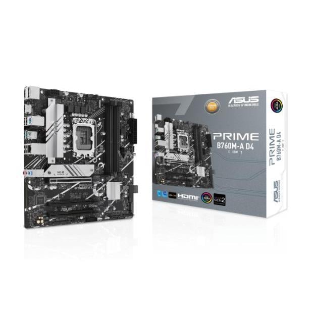 Placa Madre Asus Prime B760M-A D4-CSM (LGA1700, DDR4 x4, M.2 x2, Micro-ATX)
