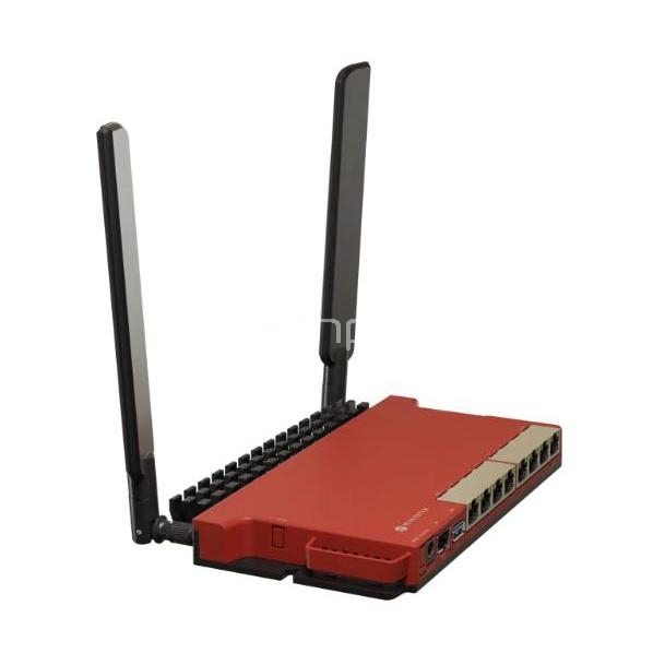 Router Mikrotik L009UiGS-2HaxD-IN de 9 puertos (Dual-Core 800MHz, 512MB RAM, WiFi 6 AX600, RouterOS L5)