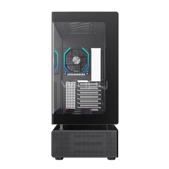 Gabinete Gamer GameMax N80 Black (Vidrio Templado Panorámico, Doble Cámara, ATX)