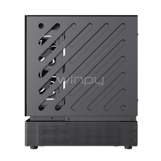 Gabinete Gamer GameMax N80 Black (Vidrio Templado Panorámico, Doble Cámara, ATX)