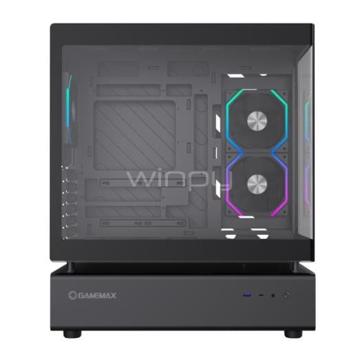Gabinete Gamer GameMax N80 Black (Vidrio Templado Panorámico, Doble Cámara, ATX)