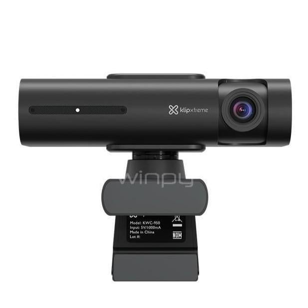 WebCam Klip Xtreme KWC-950 (4K Ultra HD, Seguimiento IA, 2 Micrófonos, USB-C, Negro)
