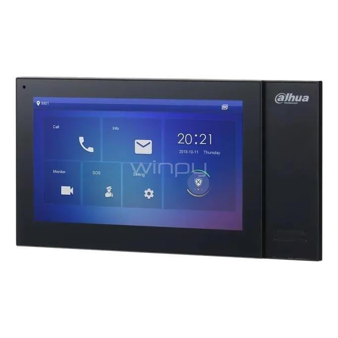 Videoportero IP Dahua DHI-VTH2421FB-P con Pantalla de 7“ (Rj-45, PoE, Pantalla Táctil, Negro)