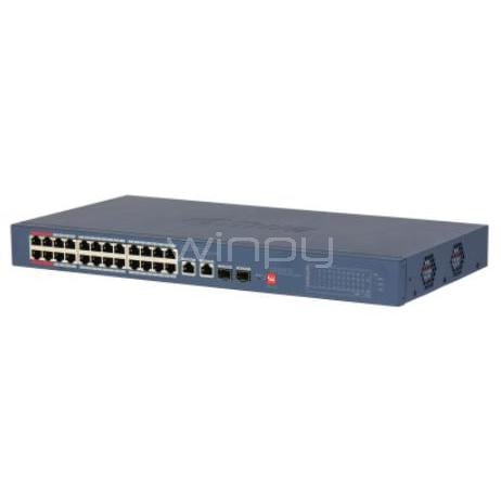 Switch Dahua DH-CS4228-24GT de 26 Puertos (Gestionado, SFP, 56 Gbps, PoE, 240W)