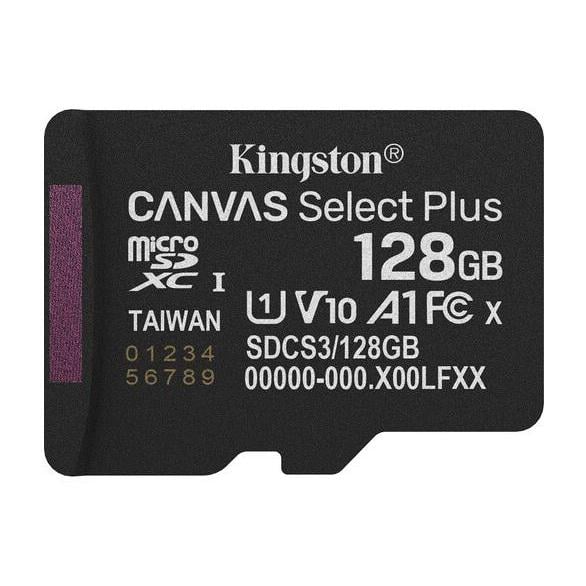 Tarjeta MicroSD Kingston Canvas Select Plus de 128GB (U1, hasta 150MB/s, Adaptador SD)