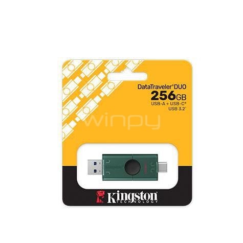 Pendrive Kingston DataTraveler Duo G2 de 256GB (USB 3.2, Verde Oscuro)