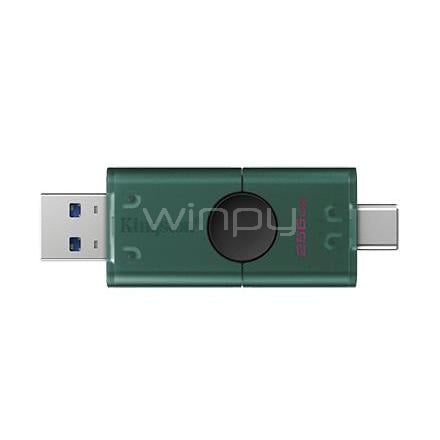 Pendrive Kingston DataTraveler Duo G2 de 256GB (USB 3.2, Verde Oscuro)