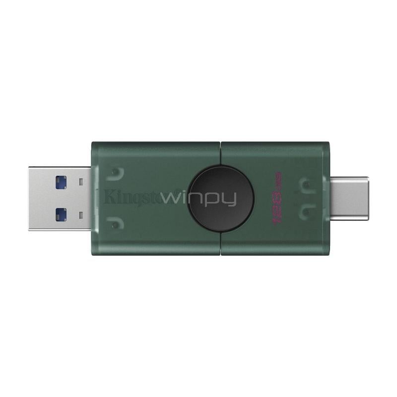 Pendrive Kingston DataTraveler Duo G2 de 128GB (USB 3.2, Verde Oscuro)