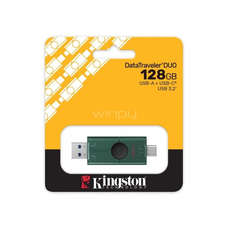 Pendrive Kingston DataTraveler Duo G2 de 128GB (USB 3.2, Verde Oscuro)