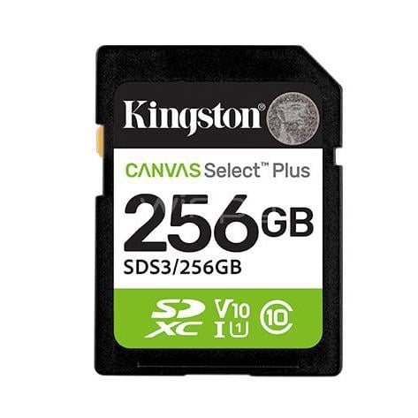 Tarjeta de Memoria SD Kingston Canvas Select Plus de 256GB (UHS-I, U1, Clase 10)