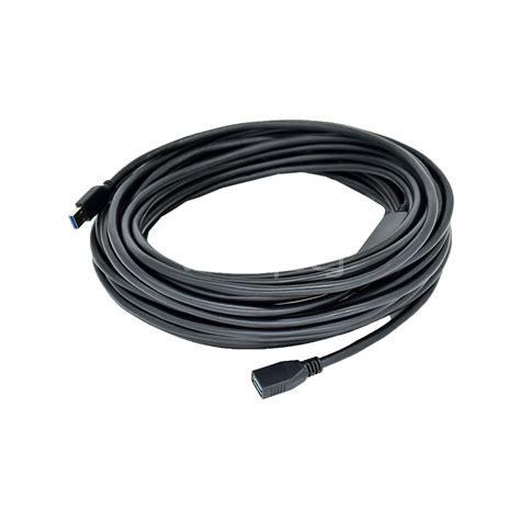 Cable Extensión Activa USB 3.0 Kramer de 15.2 mts (Macho a Hembra, 5 Gbps, Negro)