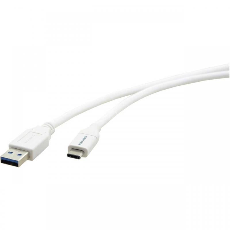 Cable USB Kramer de 0.9m (Macho a Macho, USB 3.1, Blanco)