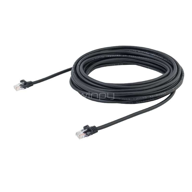 Cable de Red de 10m Negro Cat5e Ethernet RJ45 sin Enganches - StarTech