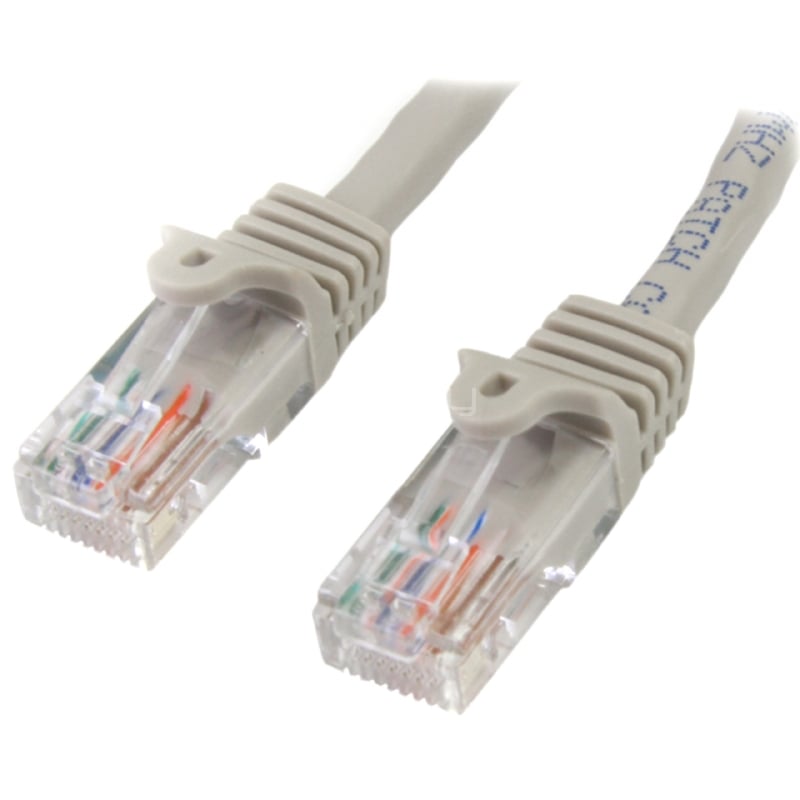 Cable de Red de 0,5m Gris Cat5e Ethernet RJ45 sin Enganches - StarTech