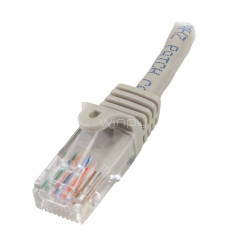 Cable de Red de 0,5m Gris Cat5e Ethernet RJ45 sin Enganches - StarTech