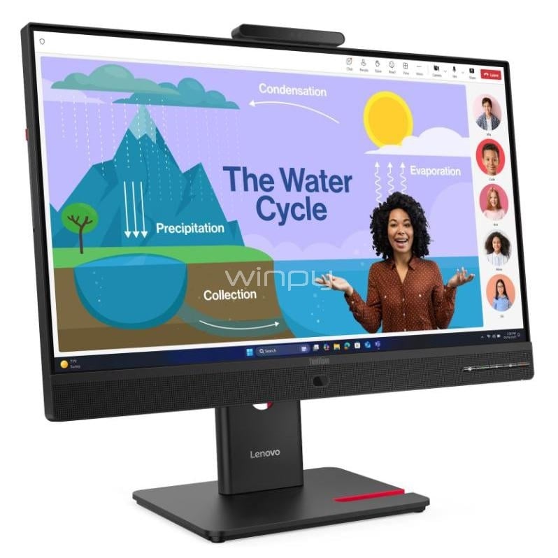 Monitor Lenovo ThinkVision T24D-4v de 23.8” (IPS, Full HD, 120Hz, DP+HDMI, Webcam Integrada, Vesa)