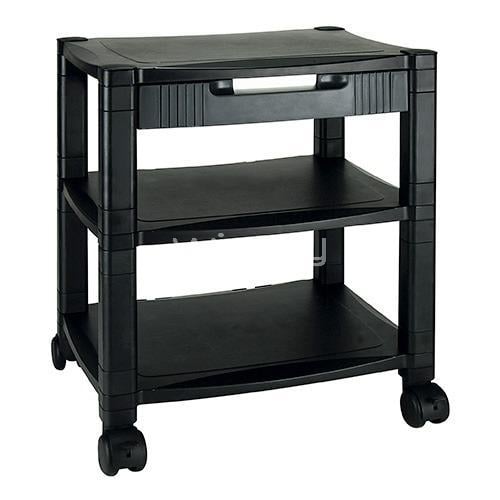 Porta Impresora PC003D AIDATA con 3 Repisas (con Cajón, Negro)