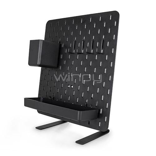 Tablero de Organización Aidata para Escritorio (Pies Metálicos, 4 Ganchos, Negro)