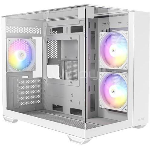 Gabinete Gamer Antec CX600M Trio ARGB White (Micro-ATX, Vidrio Templado, Doble Cámara)