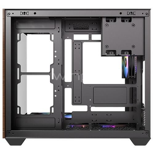 Gabinete Gamer Antec CX800 Wood ARGB (ATX, Vidrio Templado, Doble Cámara, Black/Madera)