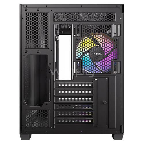 Gabinete Gamer Antec CX800 Wood ARGB (ATX, Vidrio Templado, Doble Cámara, Black/Madera)