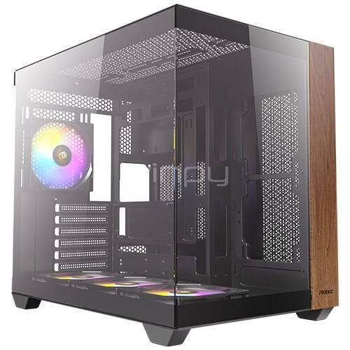 Gabinete Gamer Antec CX800 Wood ARGB (ATX, Vidrio Templado, Doble Cámara, Black/Madera)