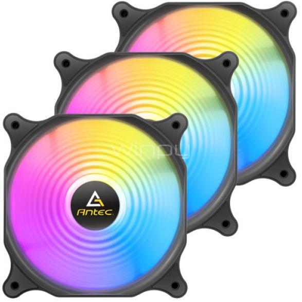 Kit Ventiladores Antec F12 Racing ARGB (3 unidades, 120mm, PWM, 1500rpm)