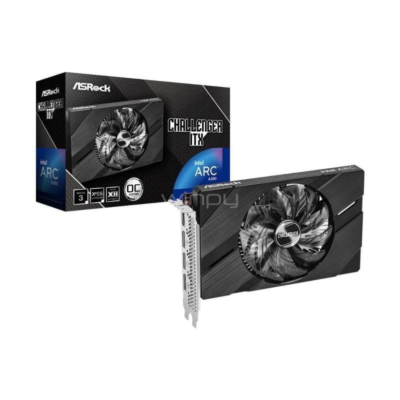 Tarjeta gráfica ASRock Intel Arc A380 Challenger ITX de 6GB GDDR6